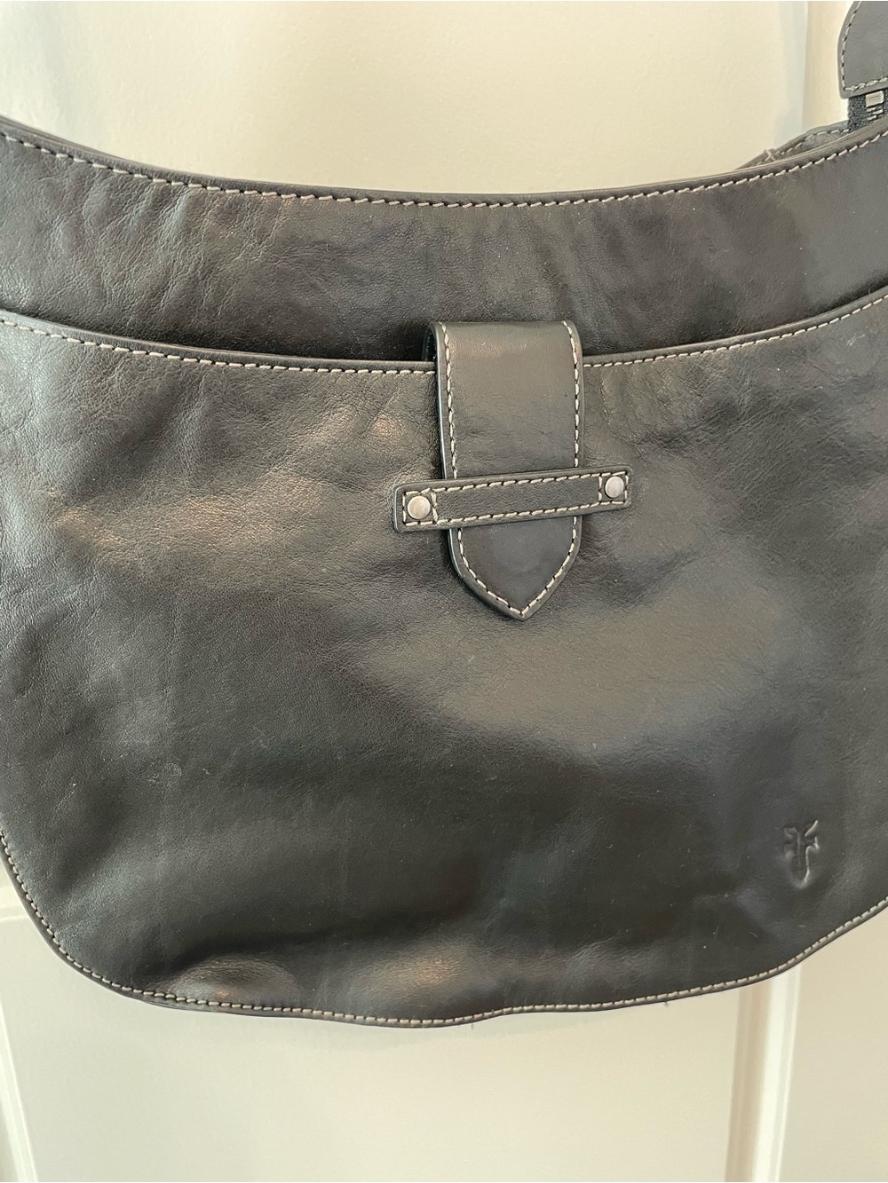 Frye Black Leather Crossbody Saddle Bag - Picture 3 of 8